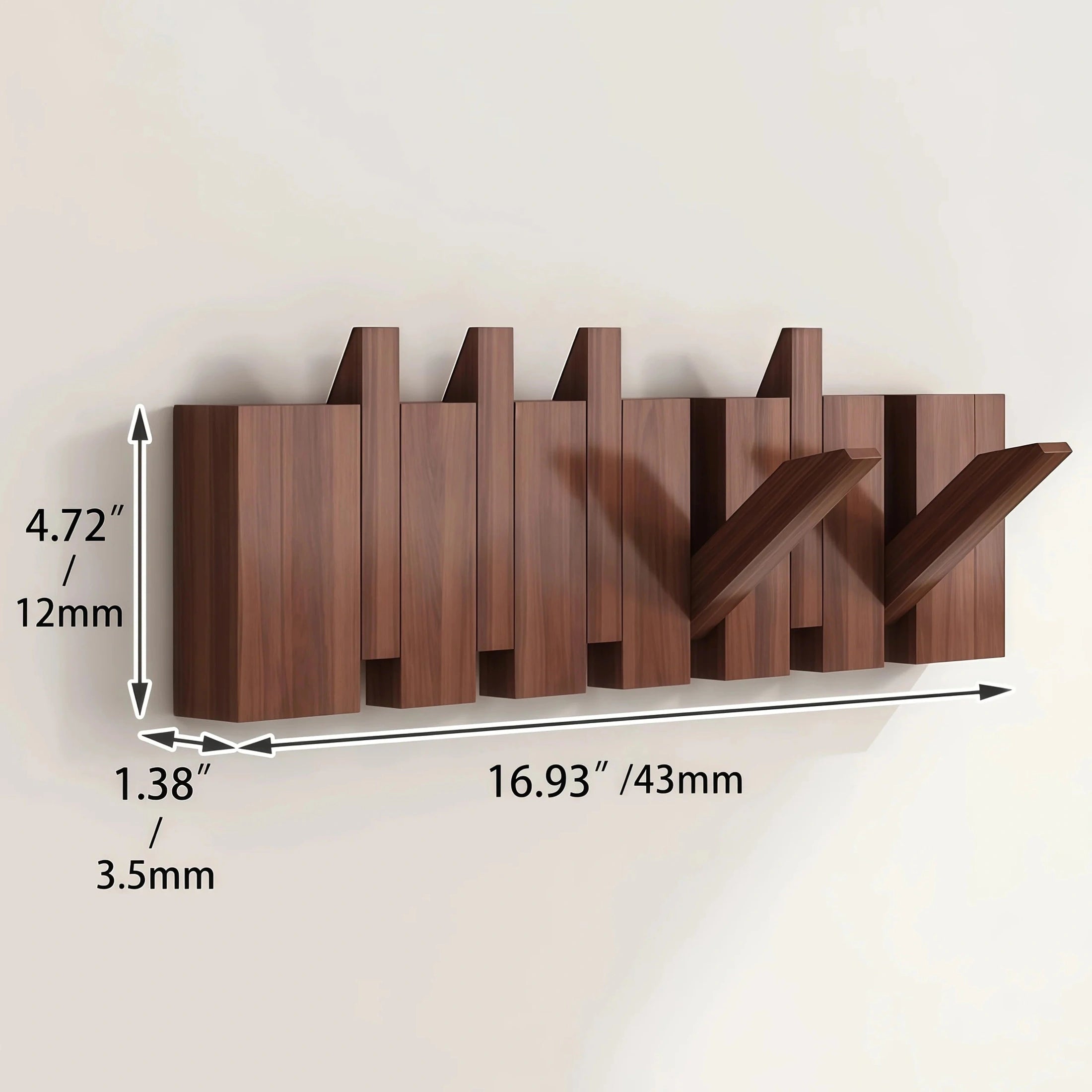 Porte manteau mural en bois design piano