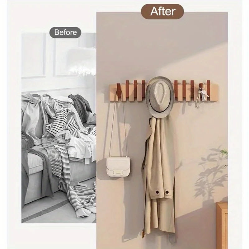 Porte manteau mural en bois design piano