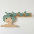 Porte manteau mural en bois motif dinosaure pour enfants