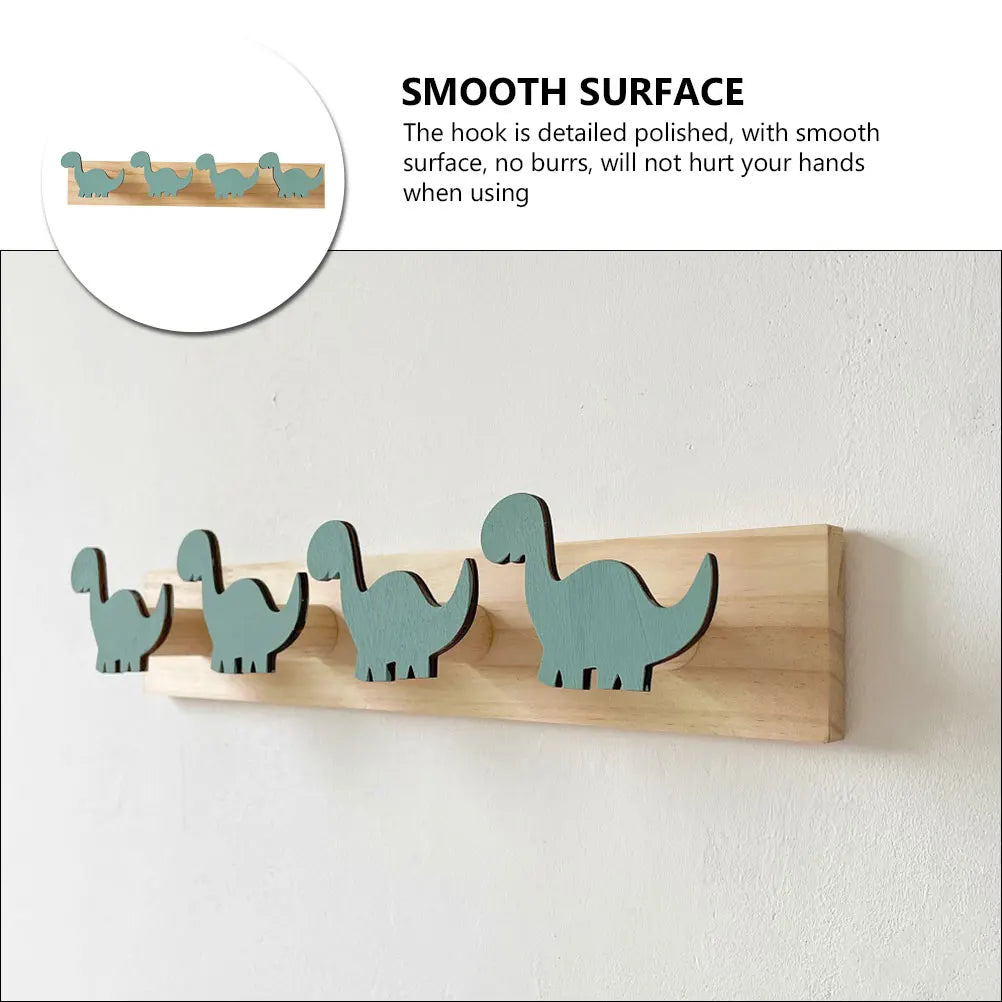 Porte manteau mural en bois motif dinosaure pour enfants