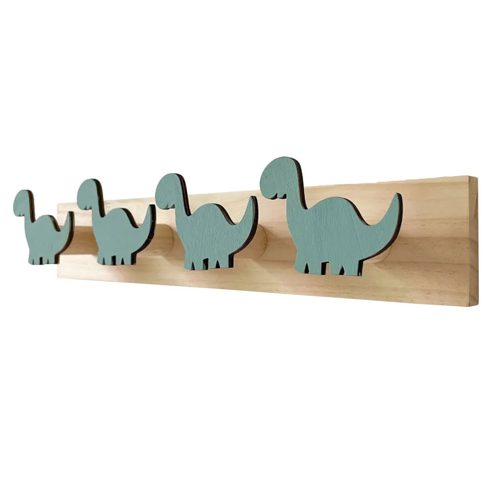 Porte manteau mural en bois motif dinosaure pour enfants