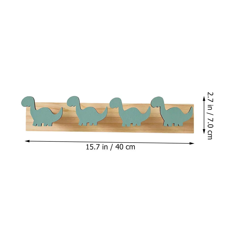 Porte manteau mural en bois motif dinosaure pour enfants