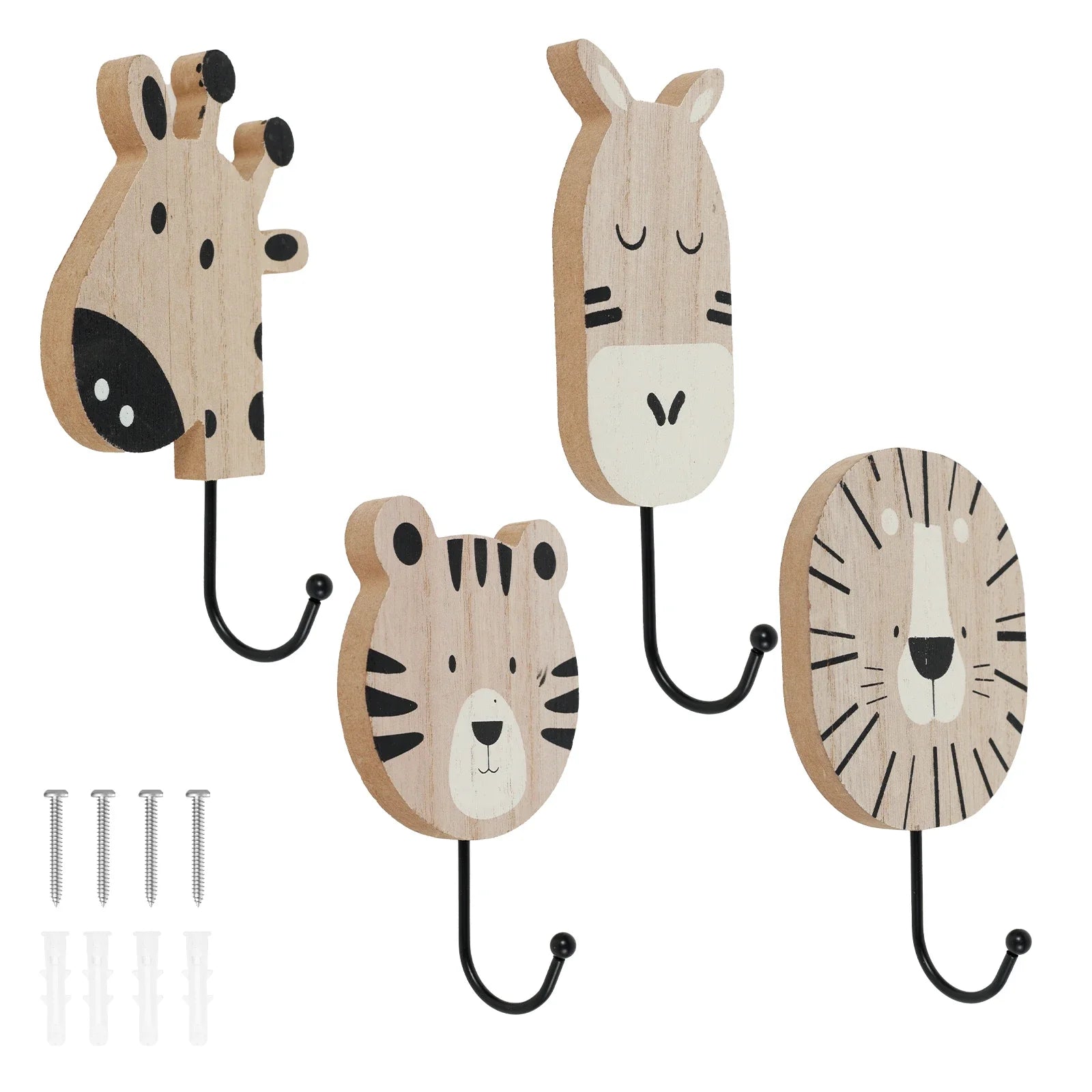 Porte manteau mural en bois à motifs pour enfants