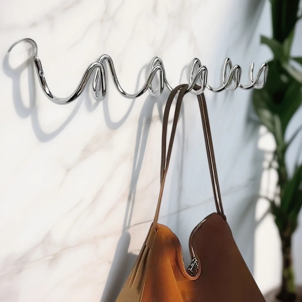 Porte manteau mural original zig zag silver