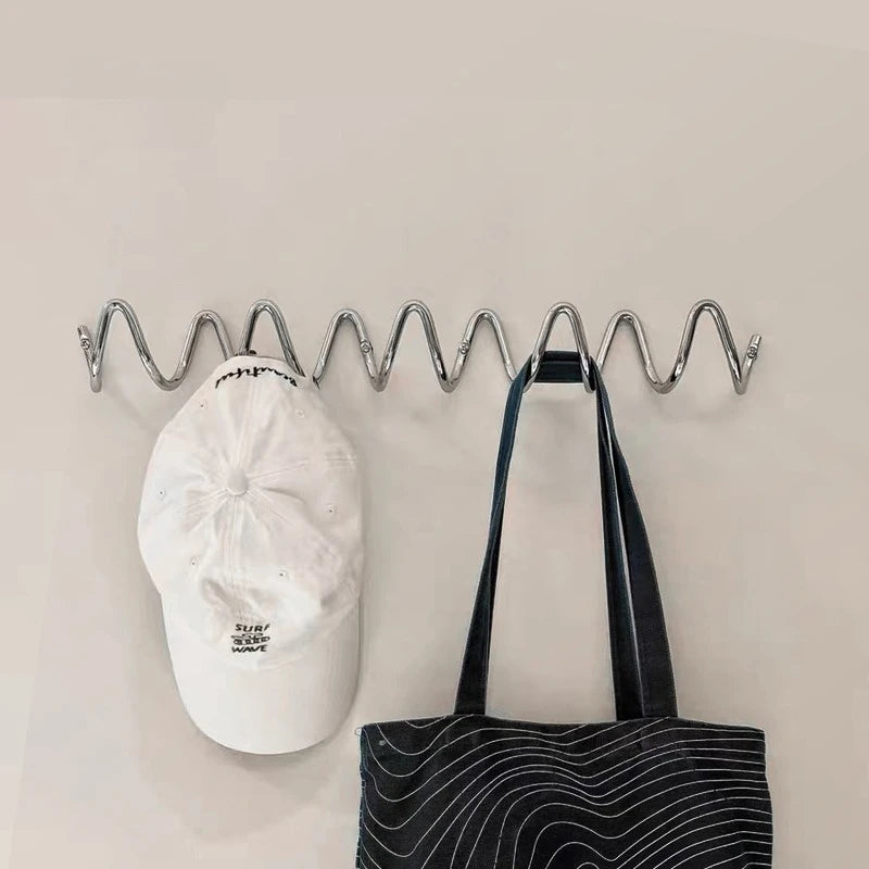 Porte manteau mural original zig zag silver