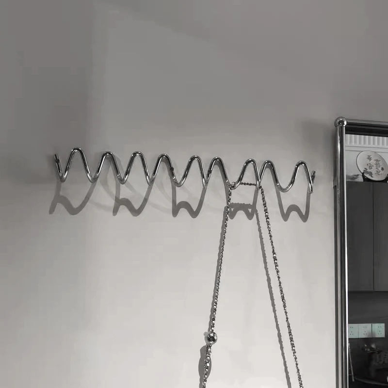 Porte manteau mural original zig zag silver