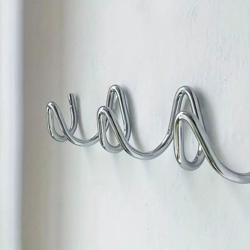 Porte manteau mural original zig zag silver
