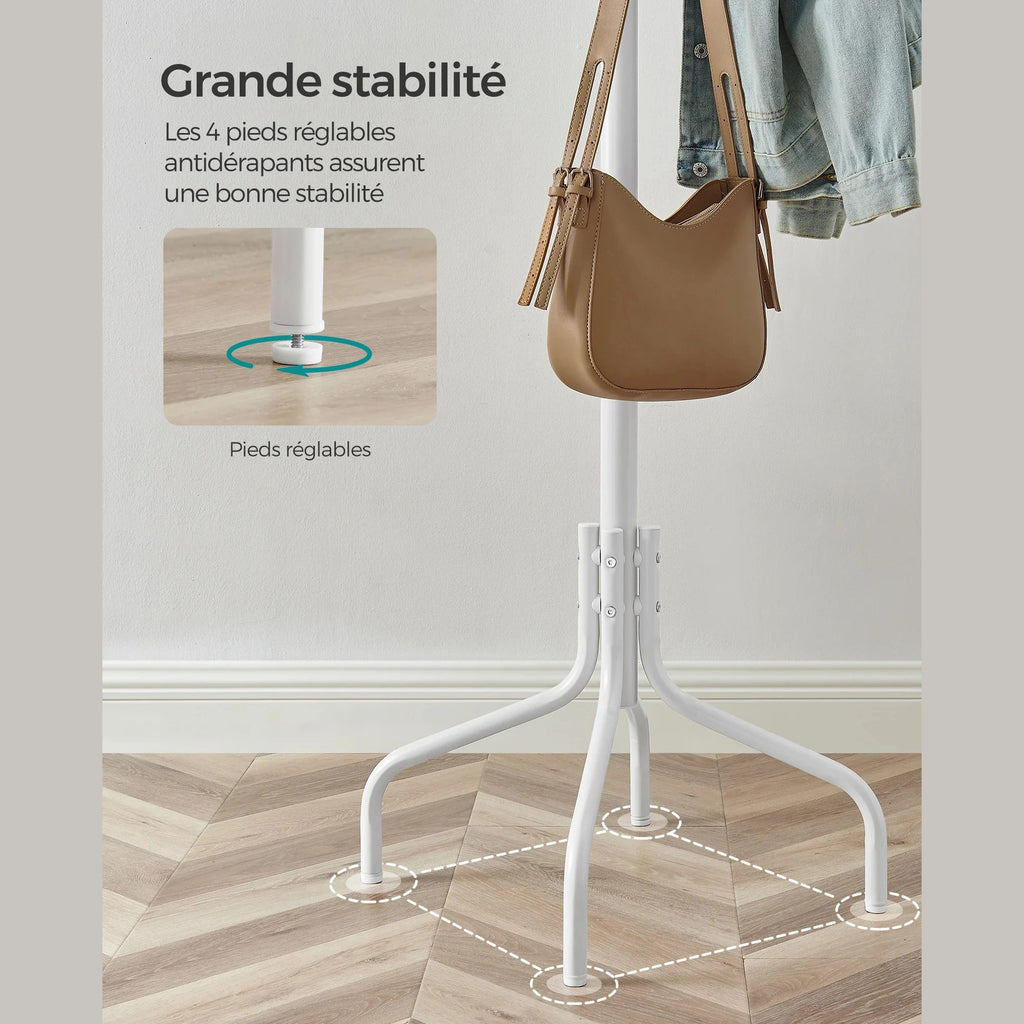Porte manteau perroquet métal blanc