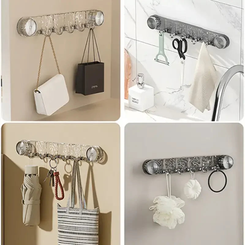 Porte manteau sans percer 5 crochets rotatifs à ventouse