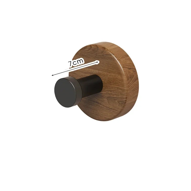 Porte manteau sans percer crochet auto adhésif simple en bois massif
