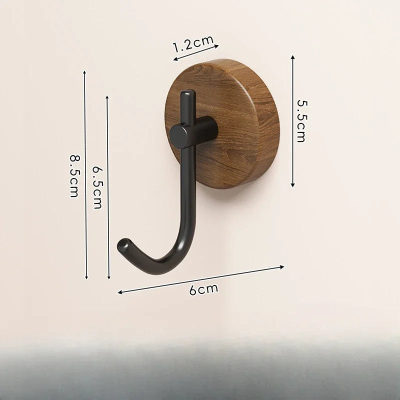 Porte manteau sans percer crochet auto adhésif simple en bois massif