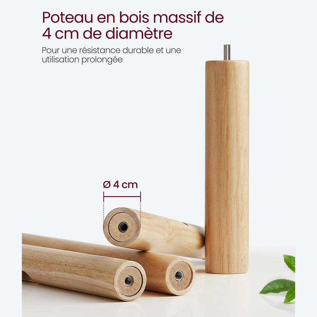 Porte manteau sur pied en bois d'hévéa