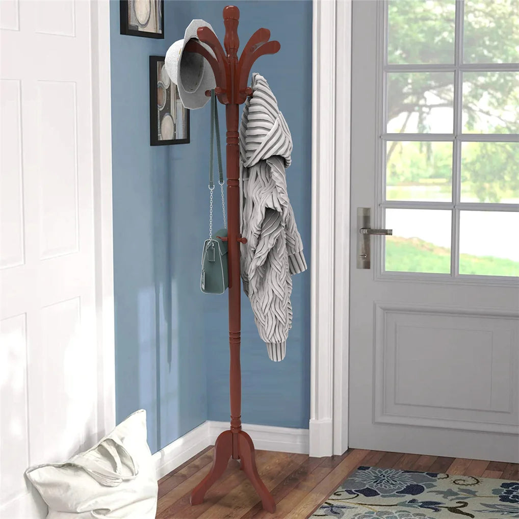 Porte manteau sur pied en bois de bouleau massif
