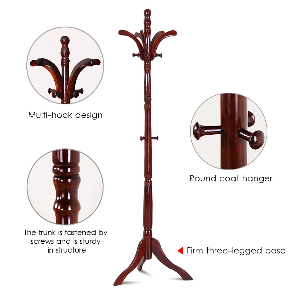 Porte manteau sur pied en bois de bouleau massif