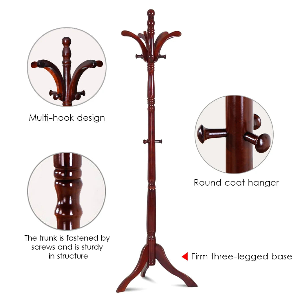 Porte manteau sur pied en bois de bouleau massif