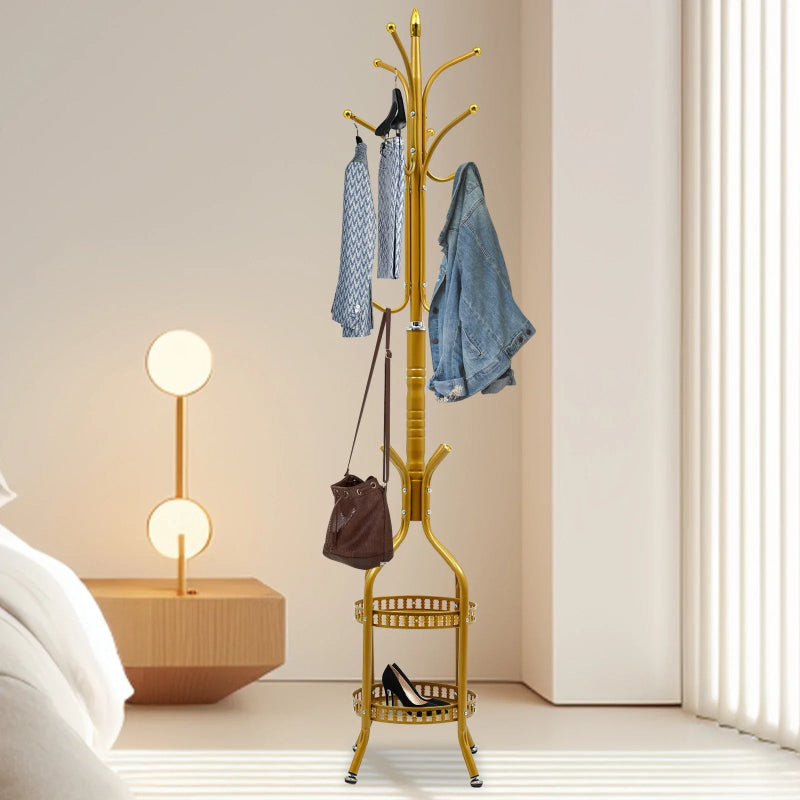 Porte manteau sur pied perroquet avec plateaux de rangeant das chambrz à coucher