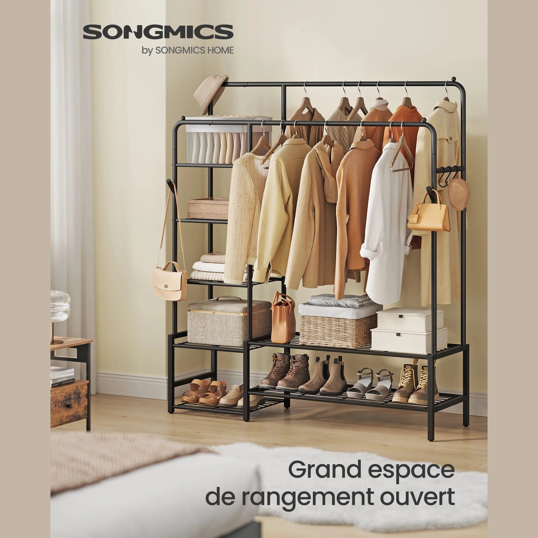 Porte manteau vestiaire 7 étagères
