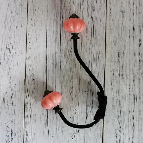 Porte manteau crochet en forme de citrouille en céramique