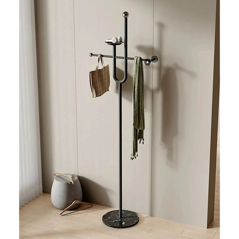 Porte manteau design en aluminium plateau marbré