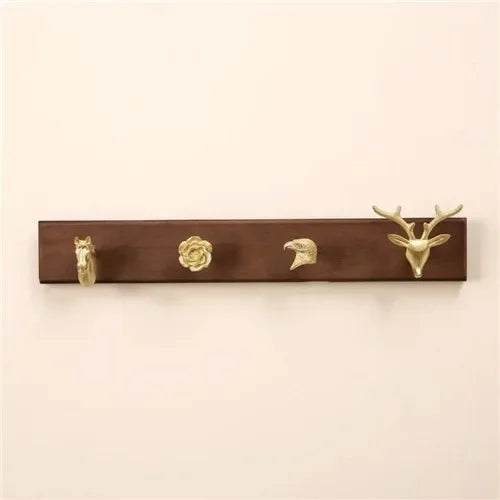 Porte manteau mural en bois combinaison d'animaux