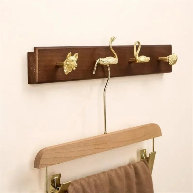 Porte manteau mural en bois combinaison d'animaux