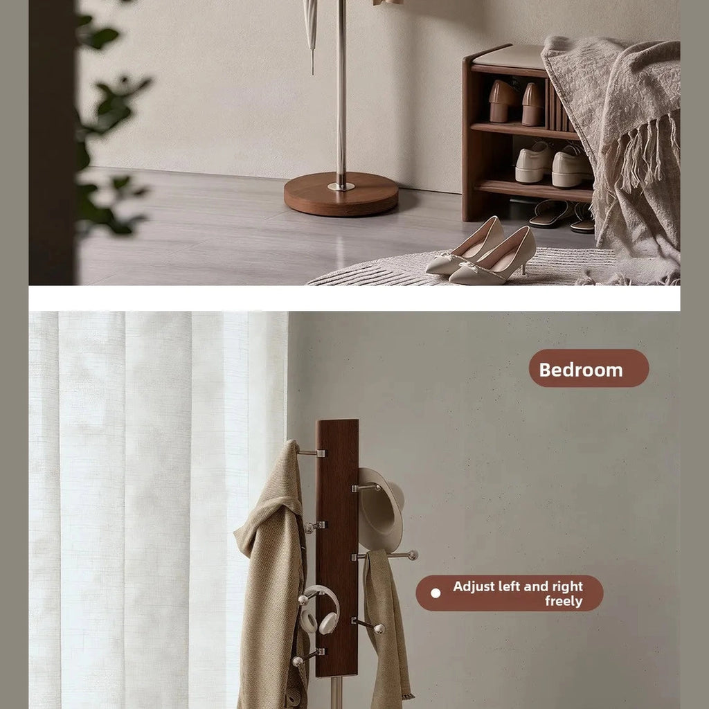 Porte-manteau design en bois massif et acier inoxydable