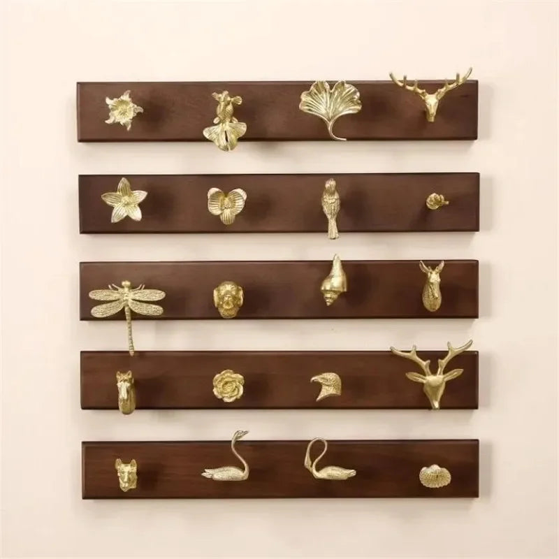 Porte manteau mural en bois combinaison d'animaux