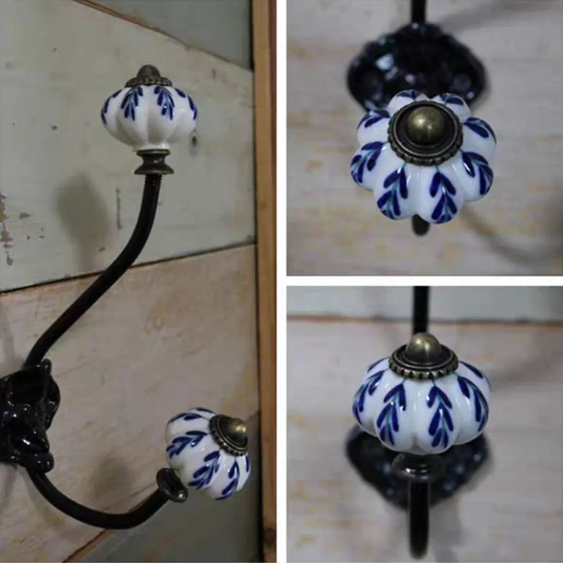 Porte manteau crochet en forme de citrouille en céramique
