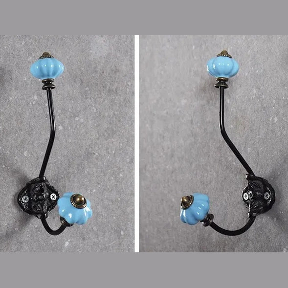 Porte manteau crochet en forme de citrouille en céramique