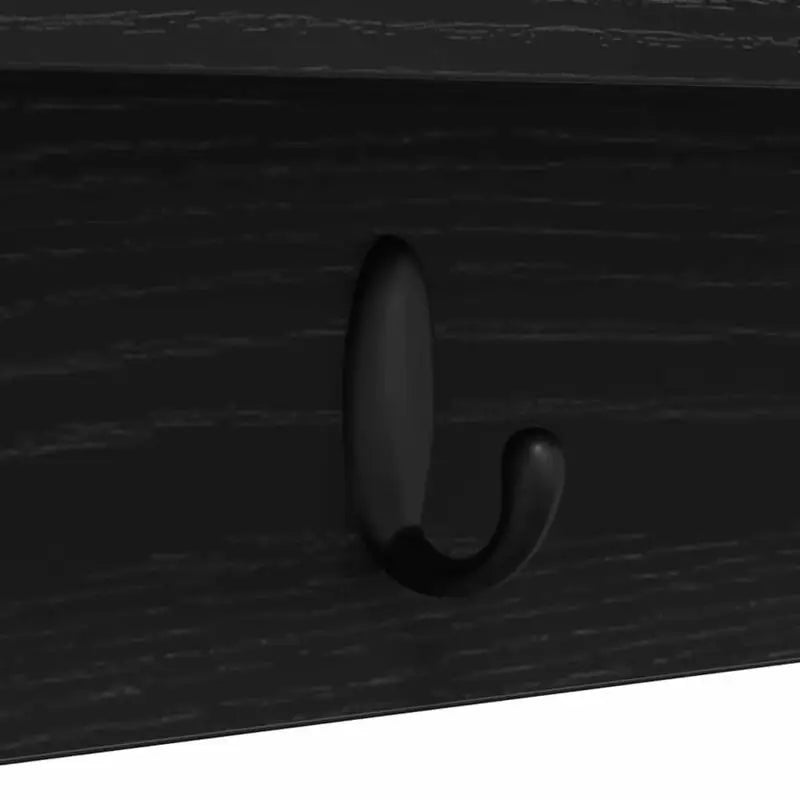 Porte manteau noir avec étagère mural finition chêne