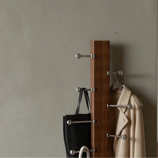 Porte-manteau design en bois massif et acier inoxydable