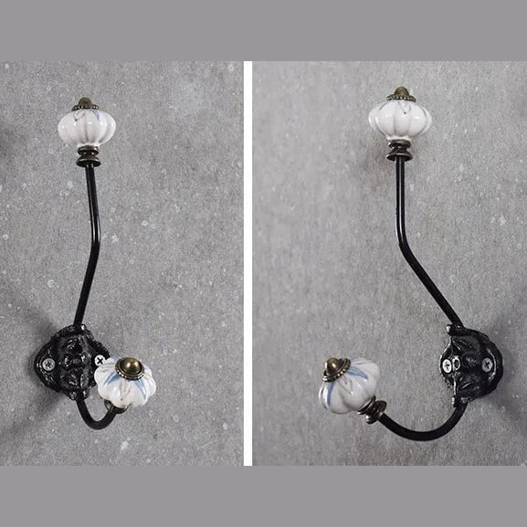 Porte manteau crochet en forme de citrouille en céramique