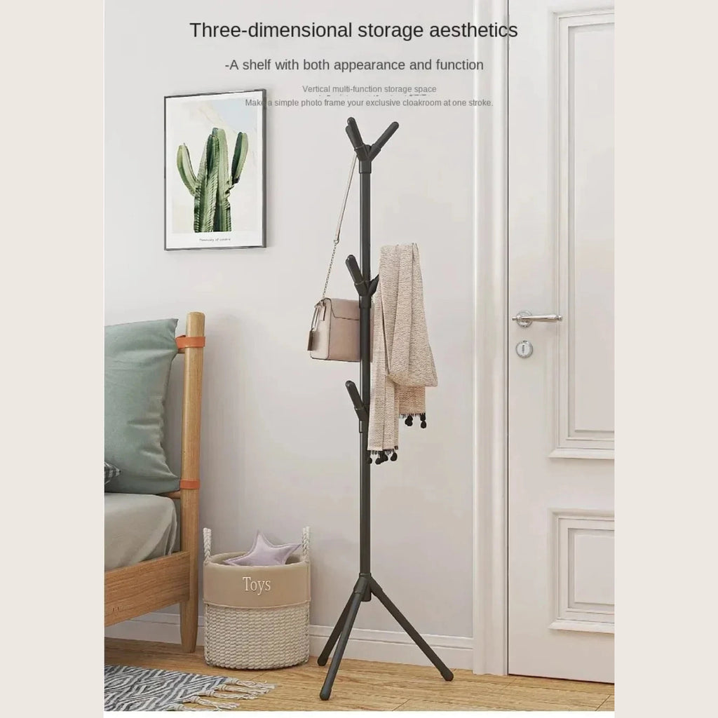 Porte manteau noir support en sol en forme de branche d'arbre
