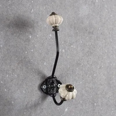 Porte manteau crochet en forme de citrouille en céramique