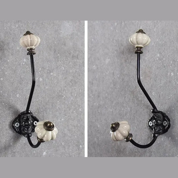 Porte manteau crochet en forme de citrouille en céramique
