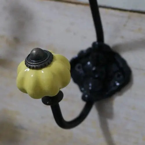 Porte manteau crochet en forme de citrouille en céramique