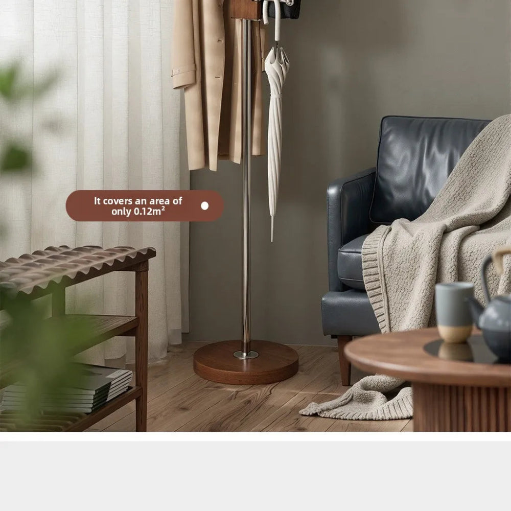 Porte-manteau design en bois massif et acier inoxydable