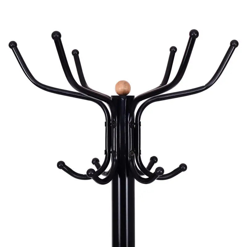 Porte manteau perroquet en métal moderne noir 12 crochets double arche