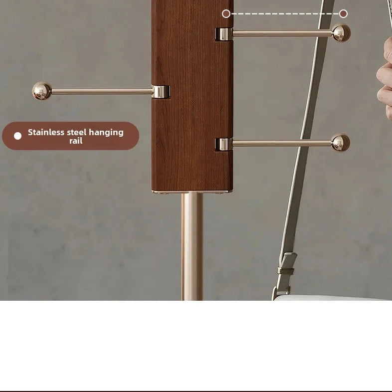 Porte-manteau design en bois massif et acier inoxydable