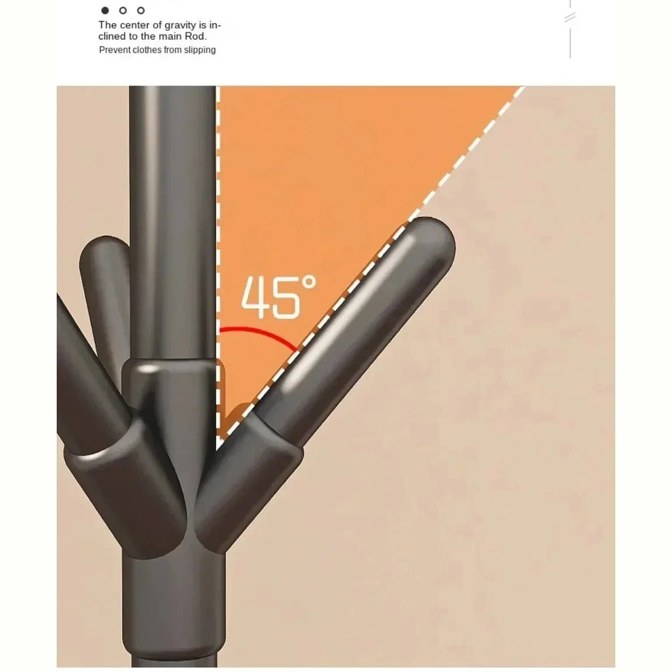 Porte manteau noir support en sol en forme de branche d'arbre