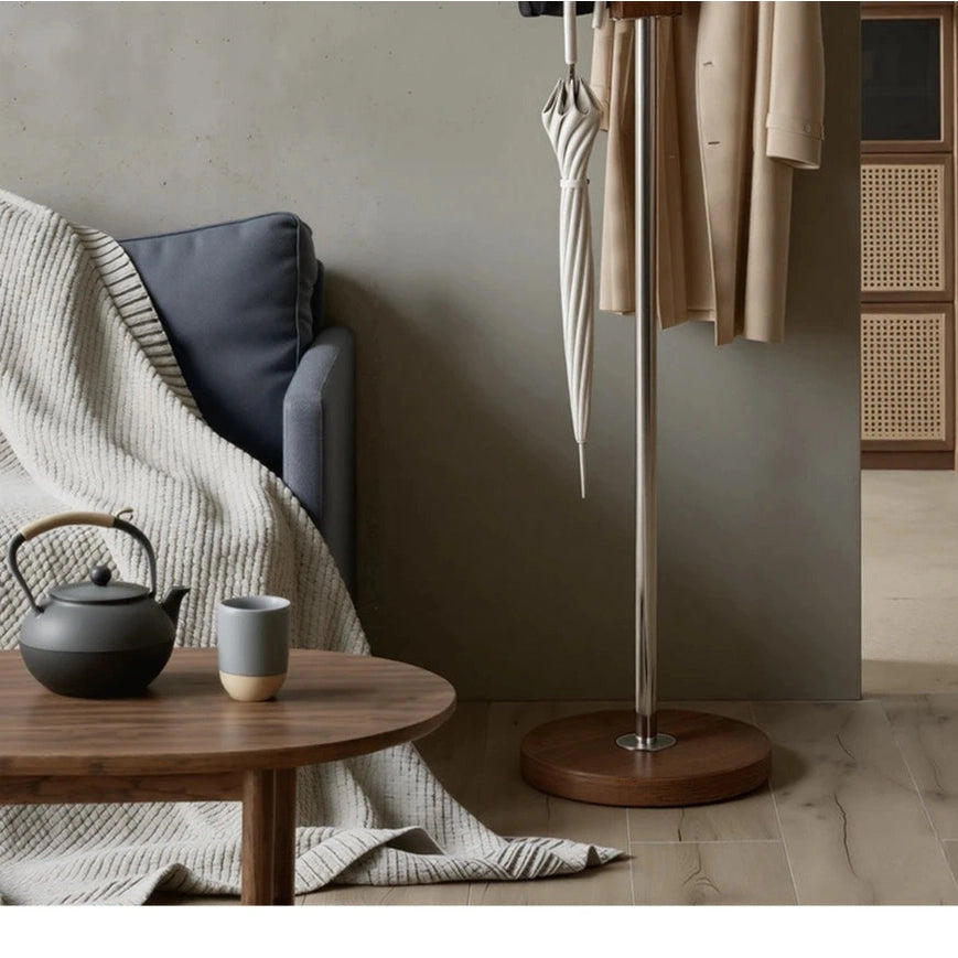 Porte-manteau design en bois massif et acier inoxydable