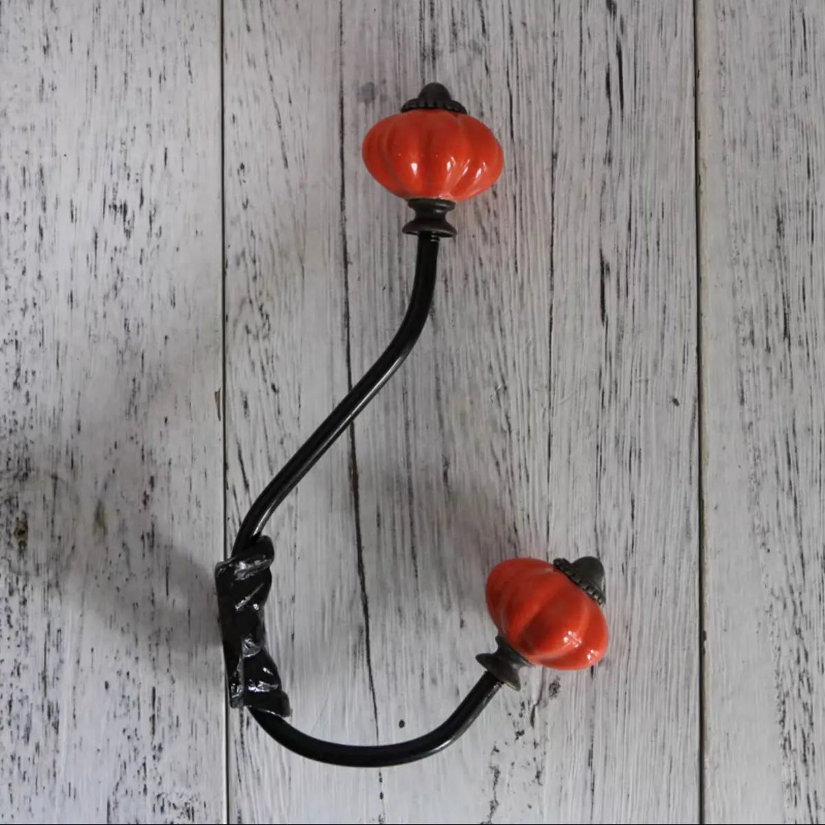 Porte manteau crochet en forme de citrouille en céramique