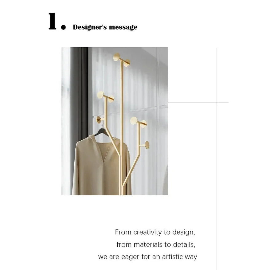 Porte manteau design nordique luxe en métal et base en marbre
