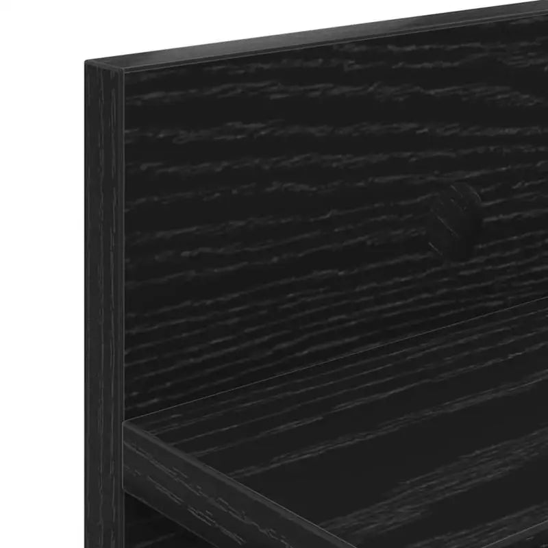 Porte manteau noir avec étagère mural finition chêne