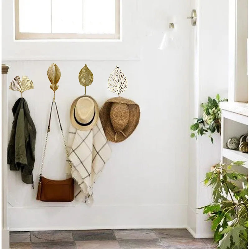 Porte manteau mural crochet feuille