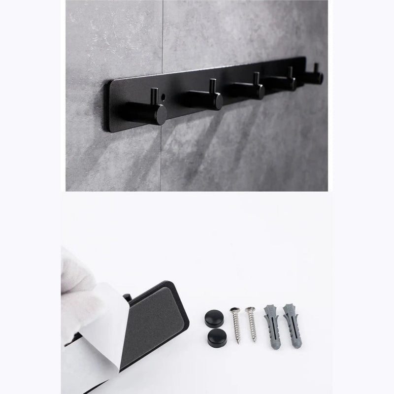 porte manteau noir en aluminium avec crochets designs
