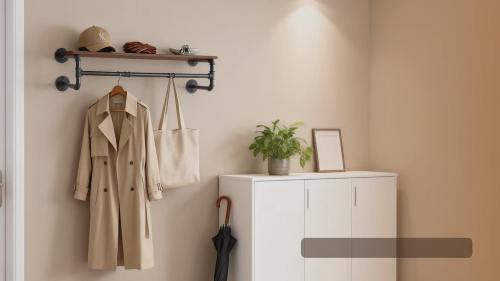 Porte manteau industriel bois et métal